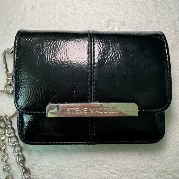 Vintage Steve Madden Black Wallet with Cute Bag Charms - Picture 3 of 6